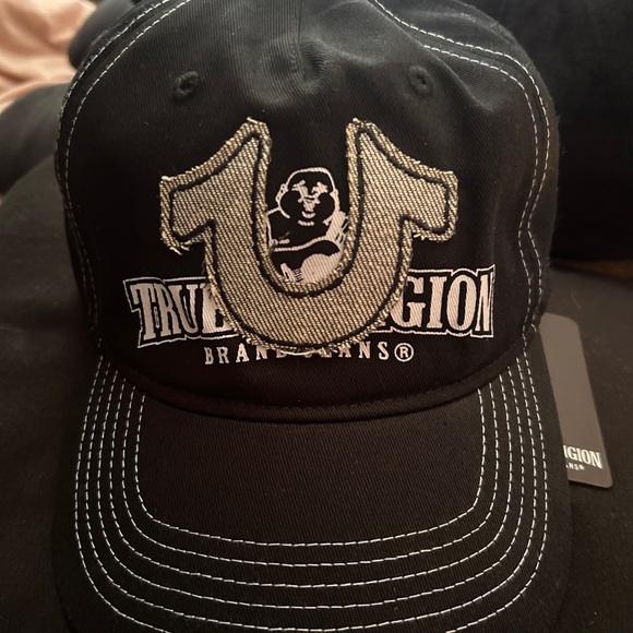True Religion Black and White Buddha Logo Cap - Picture 1 of 4